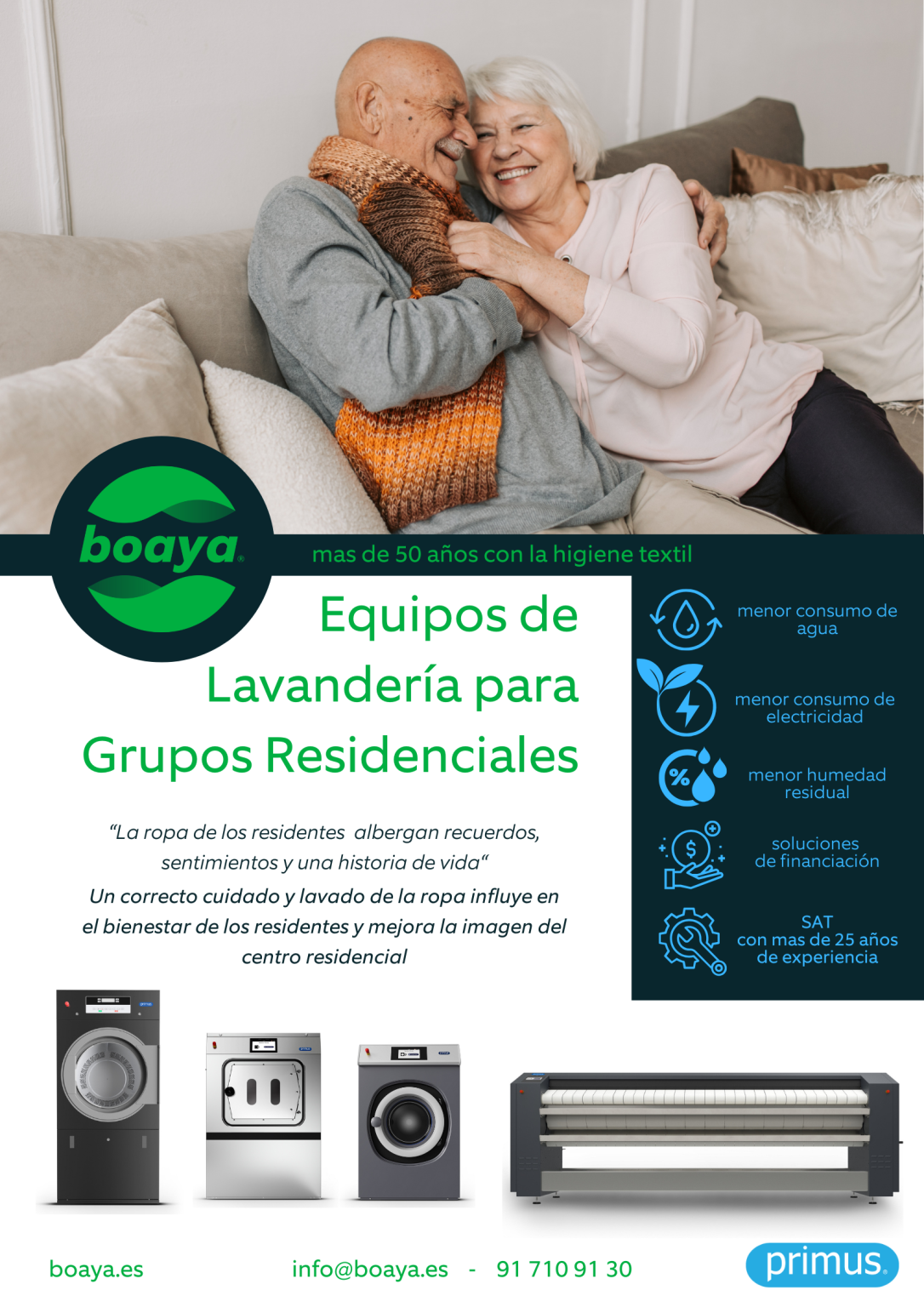 Eficiencia energética de lavadoras Primus para residencias | Boaya
